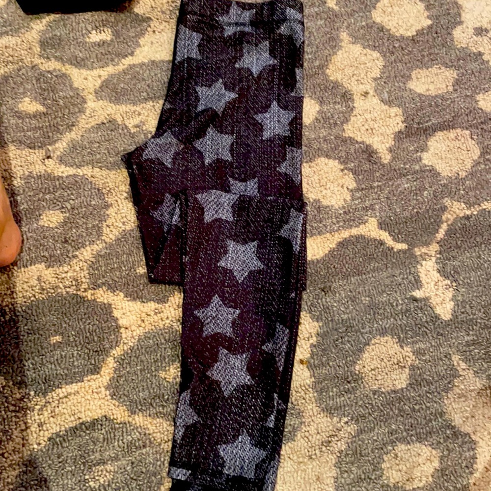 Gray and black star leggings